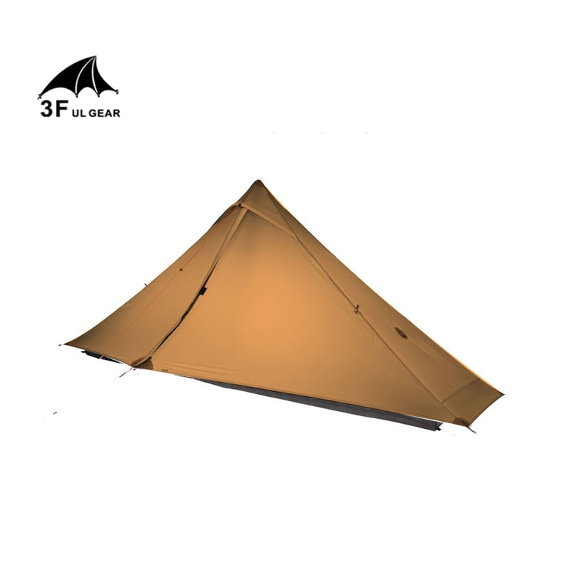 3F UL GEAR Lanshan 1 pro Tent, Outdoor 1 Person Ultralight Camping Tent, 3 Season Professional 20D Silnylon Rodless Tent