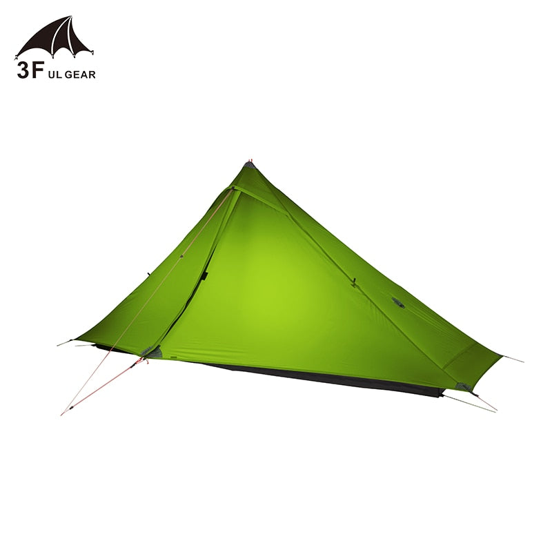 3F UL GEAR Lanshan 1 pro Tent, Outdoor 1 Person Ultralight Camping Tent, 3 Season Professional 20D Silnylon Rodless Tent