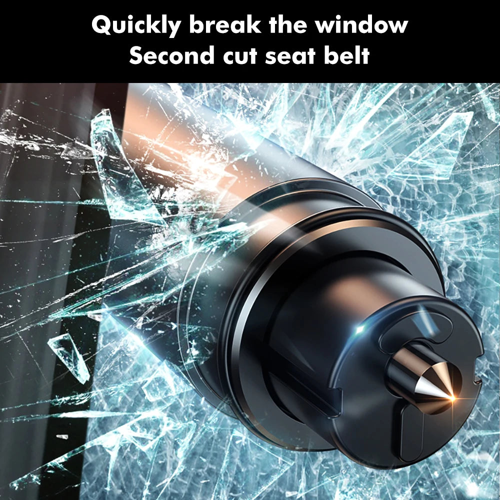 Car Safety Hammer Auto Emergency Glass Window Breaker Seat Belt Cutter Aluminum Escape Emergency Hammer Life-saving Rescue Tool