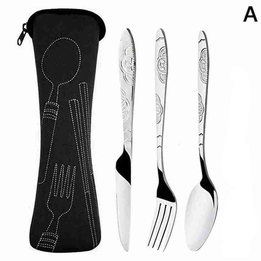 3Pcs Steel Knifes Fork Spoon Set